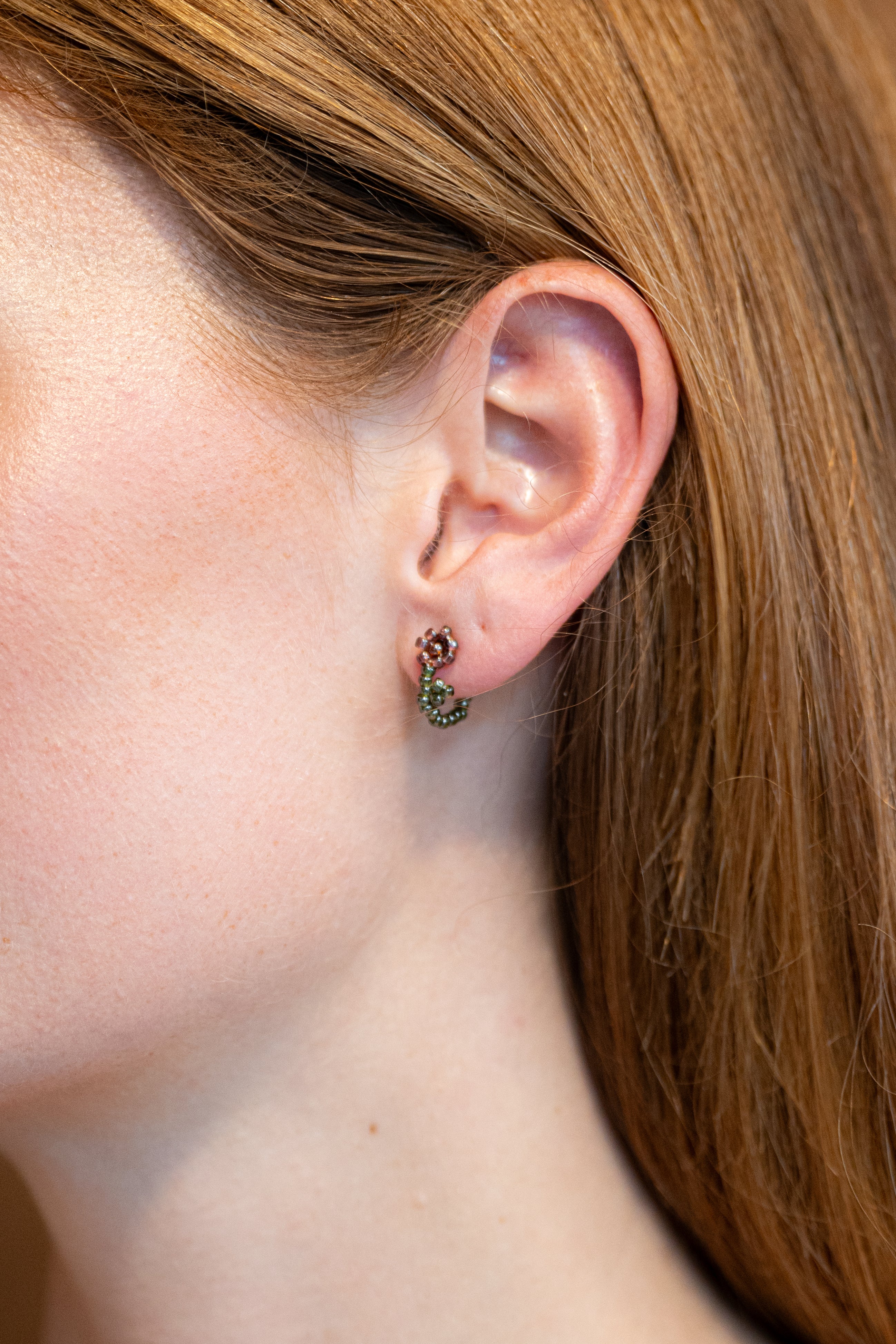 FIORI FULL FLOWER EARRINGS - ARTICHOKE