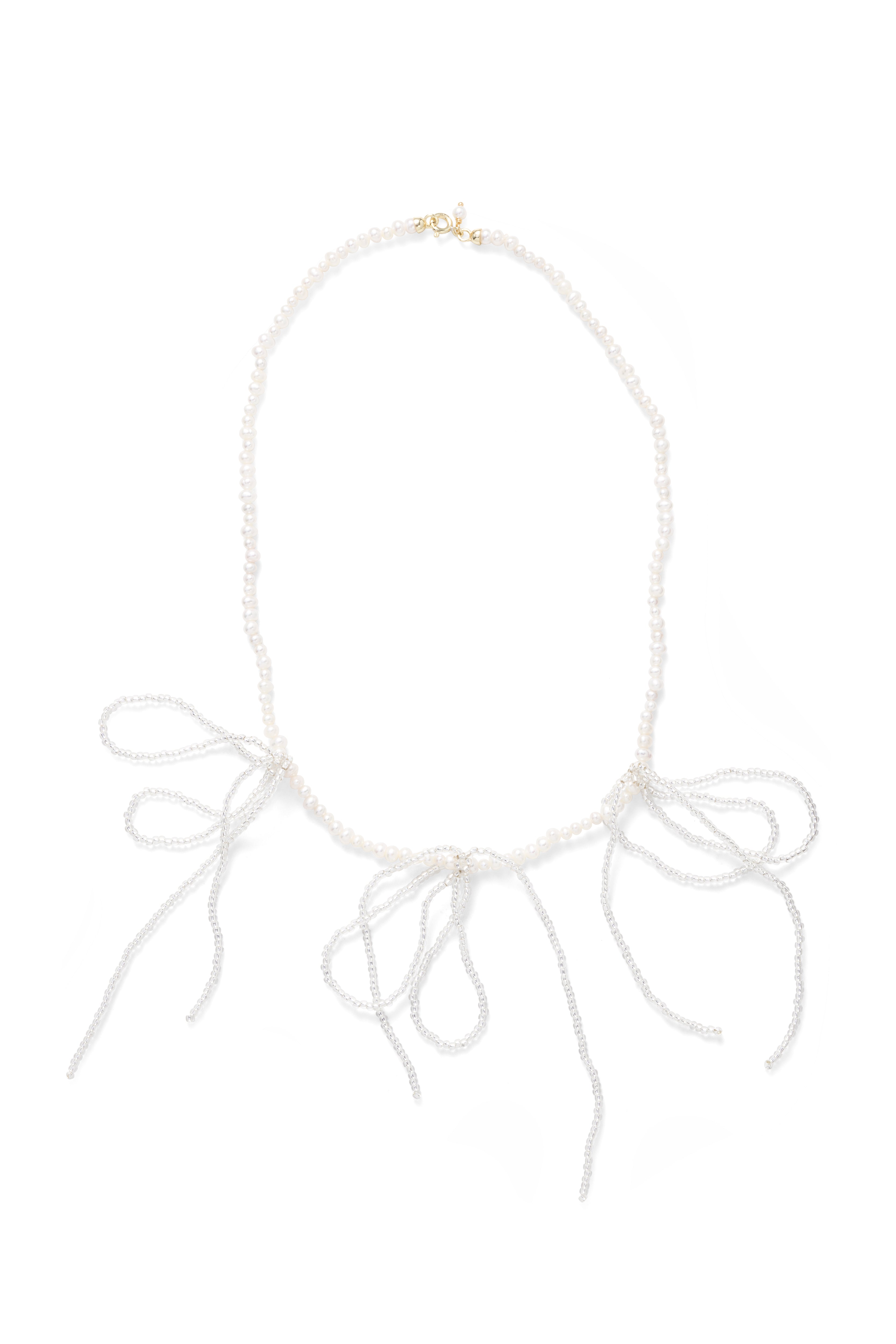 Labro Piccolo Pearl Necklace met drie strikken