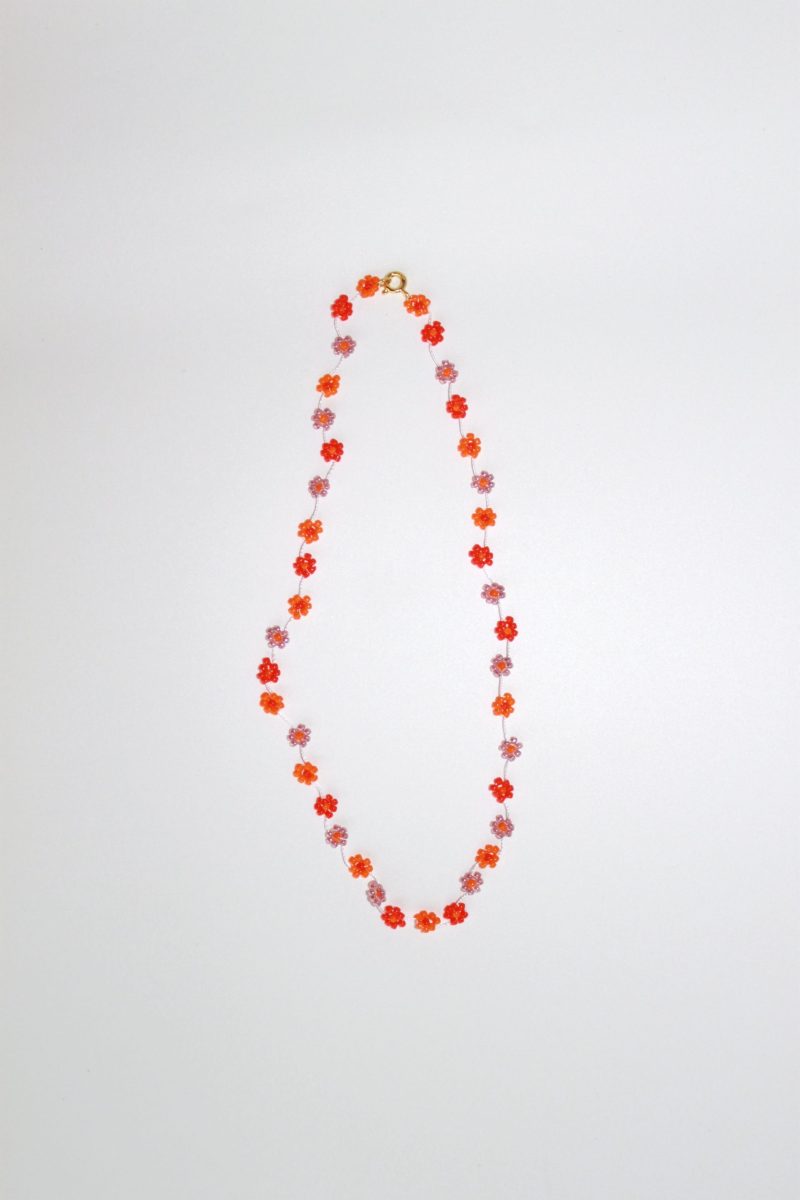 Fiori Necklace - Mixed Orange Pink